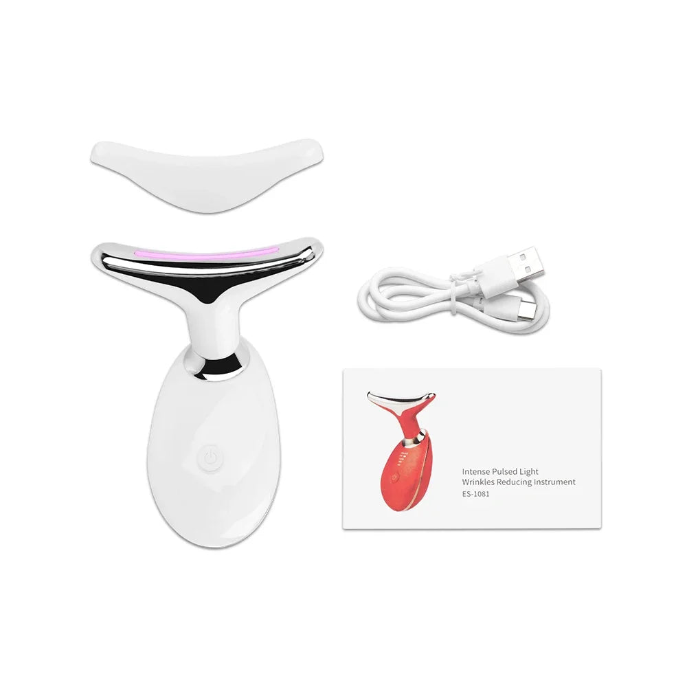 EMS Facial Massager LED Light Therapy Face Neck Lift Beauty Device Double Chin Remover Skin Rejuvenation Tightening Anti-Wrinkle